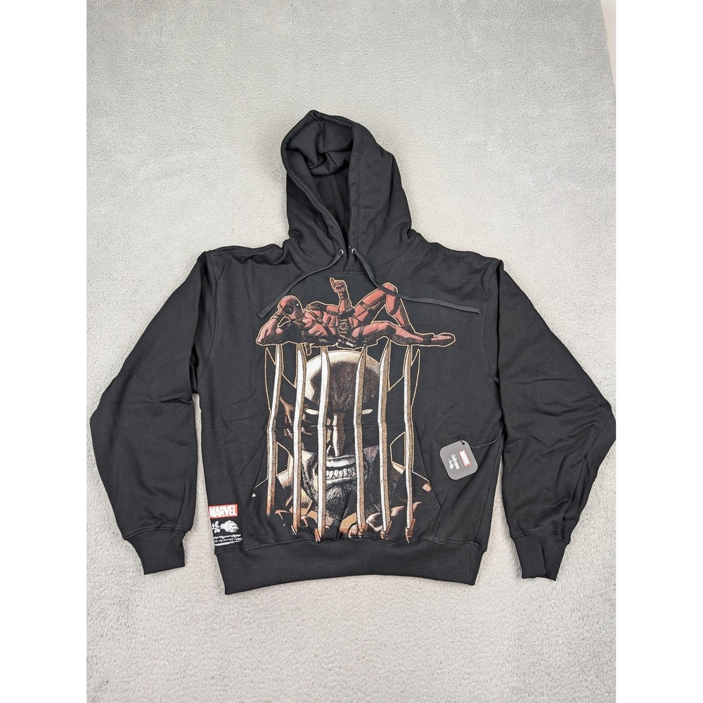 Marvel Civil Regime Deadpool Wolverine Hoodie Mens Medium Roses Concrete New